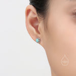 Aqua Green Opal Thorn Claw Stud Earrings, Opal Twist Earrings, Fire Opal, Opal Stud