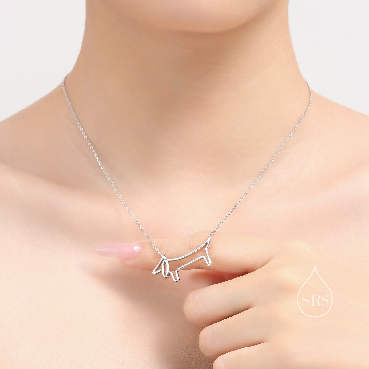 Dachshund Dog Necklace in Sterling Silver, in Silver or Gold, Dachshund gift, Wearable Art, Weiner dog Necklace, Sausage Dog Necklace