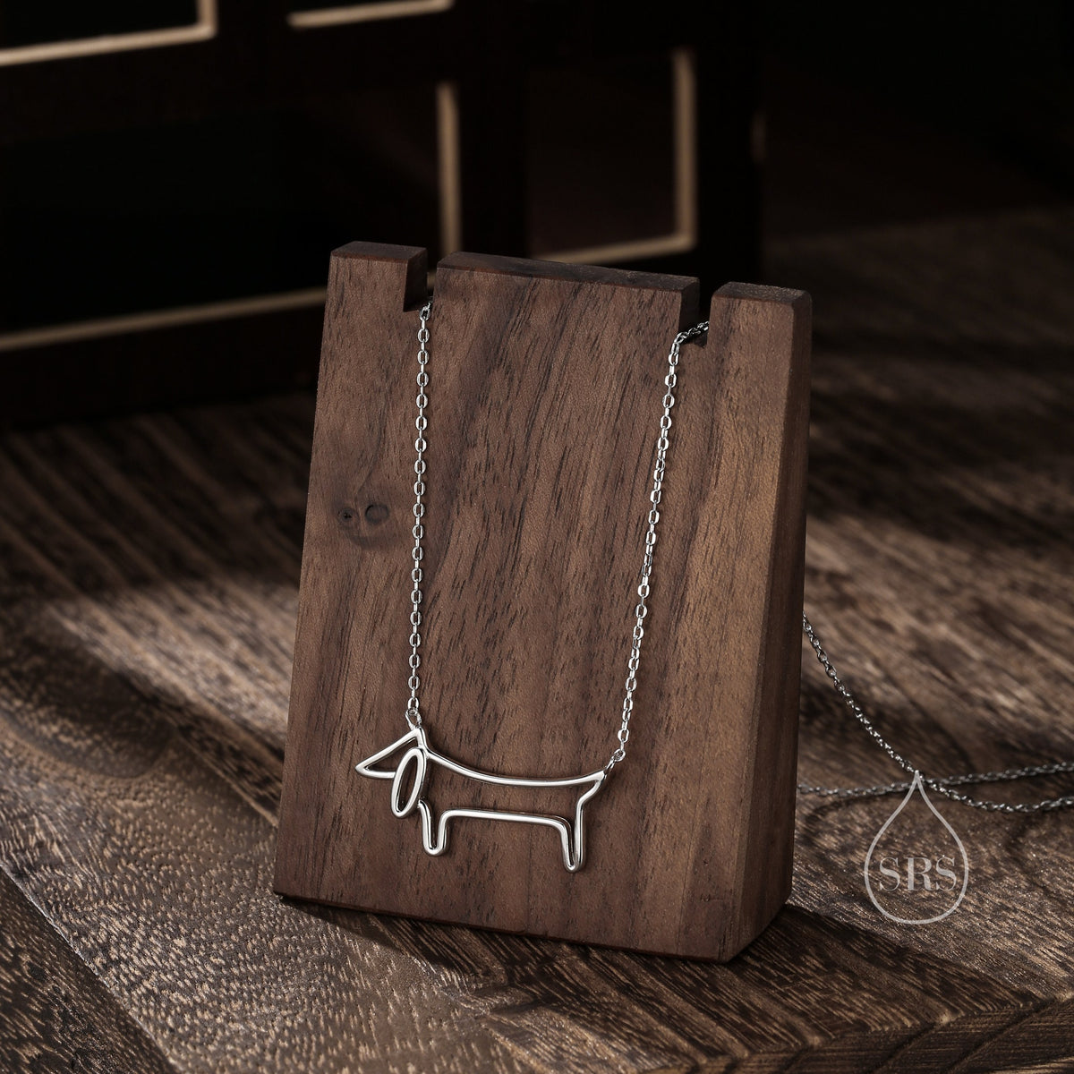 Dachshund Dog Necklace in Sterling Silver, in Silver or Gold, Dachshund gift, Wearable Art, Weiner dog Necklace, Sausage Dog Necklace