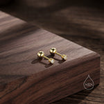 Bezel CZ Crystal Screw Back Earrings in Sterling Silver, Available in 2mm 3mm 4mm, Silver or Gold, Brilliant Cut CZ Earrings