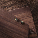 Tiny Black Enamel Star Stud Earrings in Sterling Silver, Silver or Gold, Black Star Earrings, Tiny and Delicate