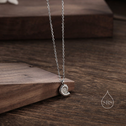 Ammonite Shell Pendant Necklace in Sterling Silver, Silver or Gold, Ocean Necklace, Sea Shell Necklace, Sea Shell Necklace