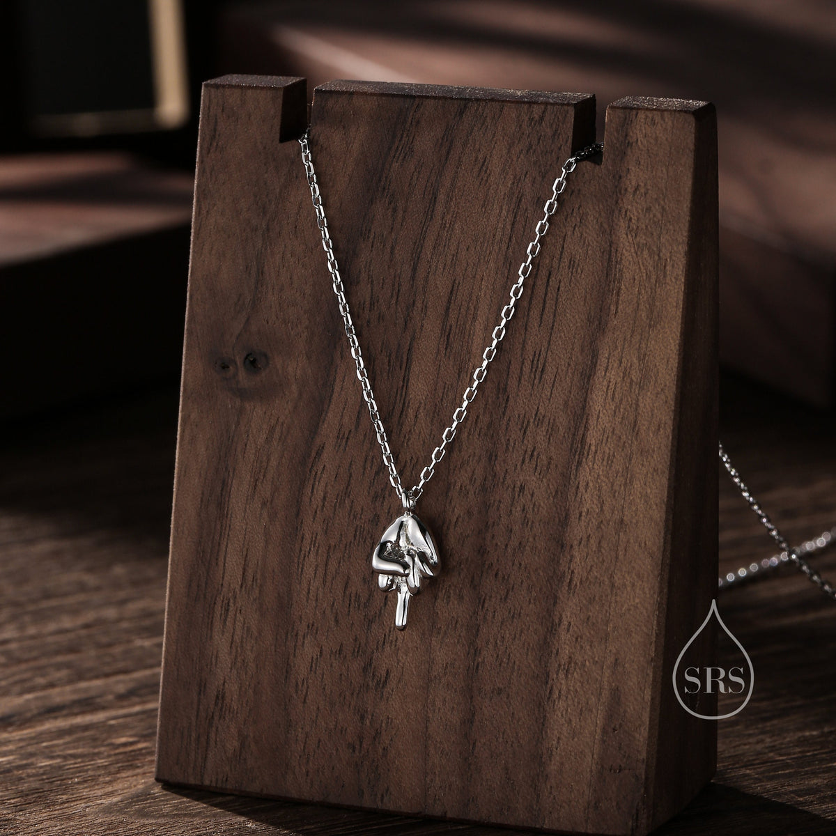 Middle Finger Pendant Necklace in Sterling Silver, Silver or Gold, Ocean Necklace, Rude Gesture Necklace