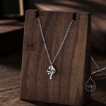 Middle Finger Pendant Necklace in Sterling Silver, Silver or Gold, Ocean Necklace, Rude Gesture Necklace