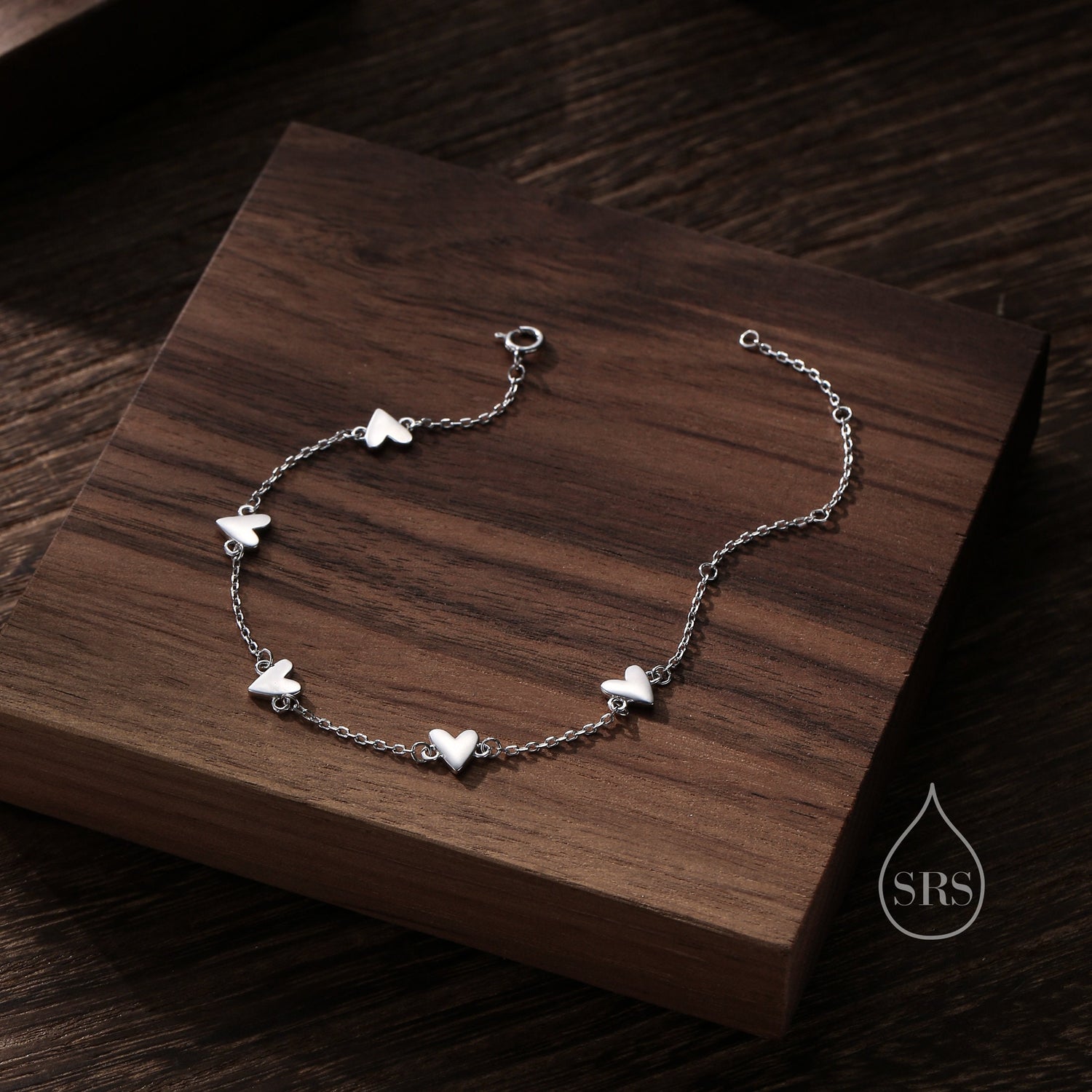 Delicate Heart Bracelet in Sterling Silver, Silver or Gold or Rose Gold, Small Heart Bracelet, Silver Heart Bracelet, Tiny and Delicate