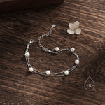 Double Layer Baroque Pearl Station Bracelet