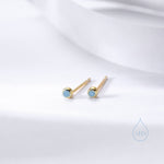 Extra Tiny 2mm CZ Stud Earrings in Sterling Silver, Silver or Gold, 2mm CZ Earrings, Blue, Green, Black, Turquoise, Clear