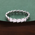 Tiny Little Star Infinity Ring in Sterling Silver, Star Eternity Ring, Silver Star Ring, US 5 - 8, Simple and Minimal