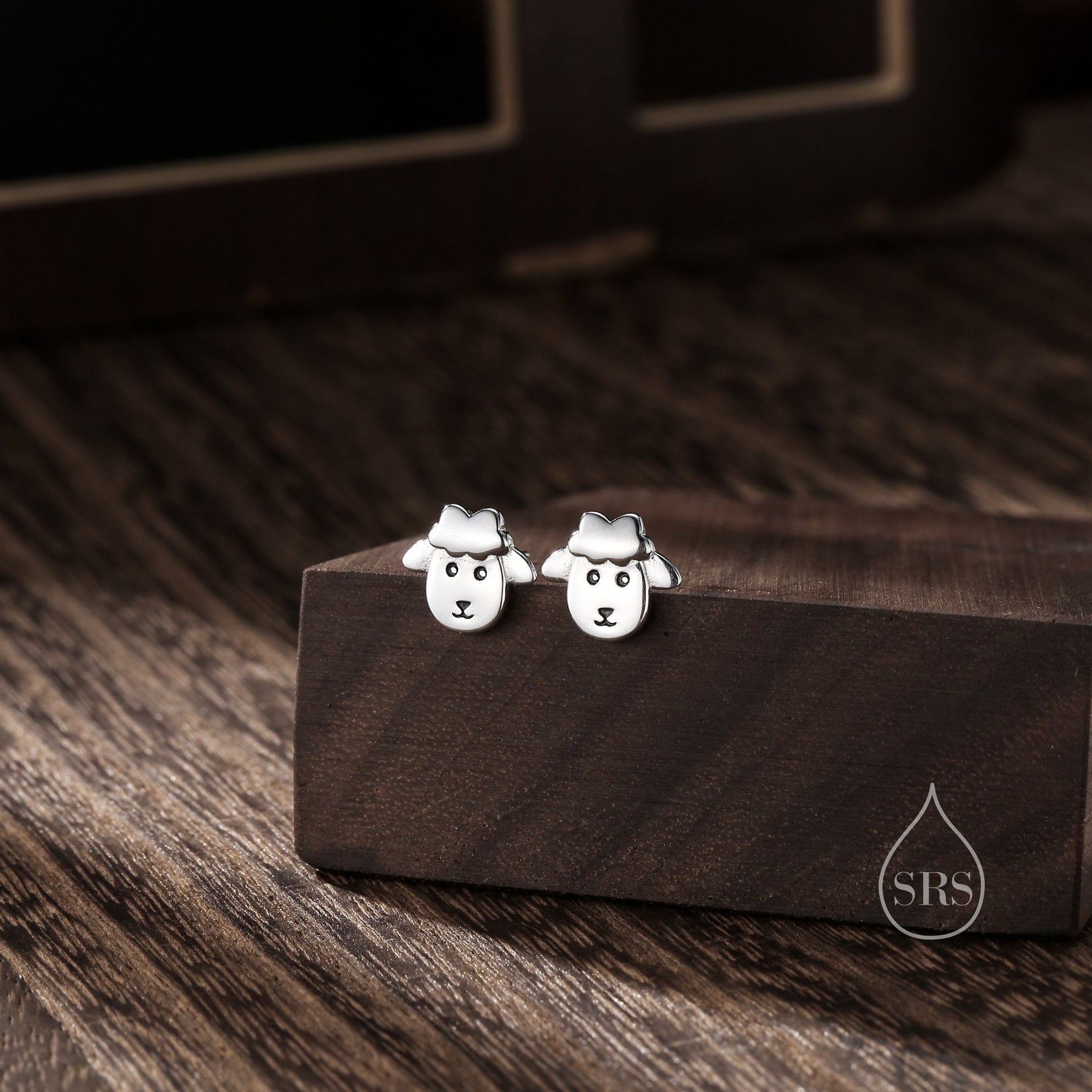 Sheep Face Stud Earrings in Sterling Silver, Silver or Gold, Sheep Earrings, Sheep Head Earrings, Farm Earrings