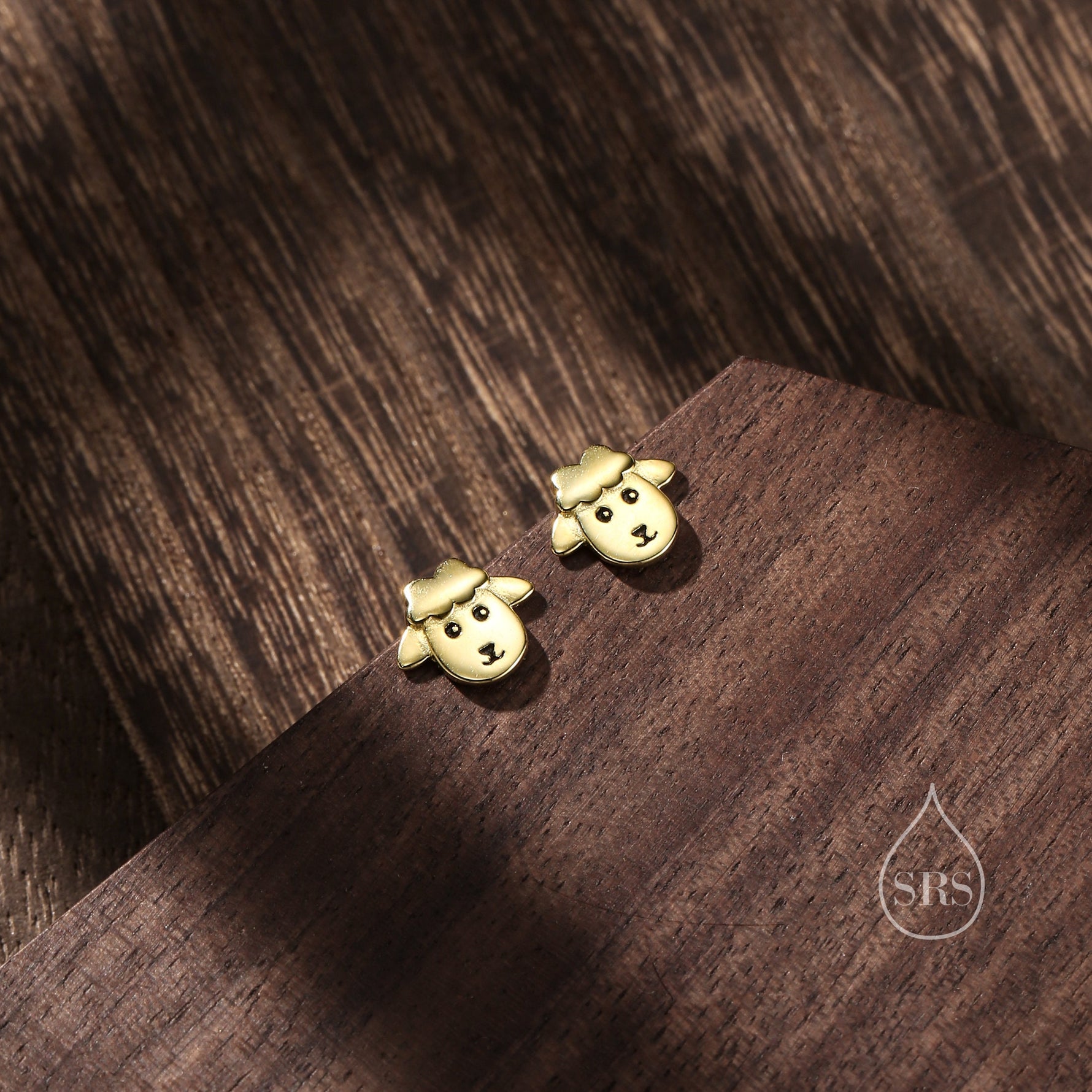 Sheep Face Stud Earrings in Sterling Silver, Silver or Gold, Sheep Earrings, Sheep Head Earrings, Farm Earrings