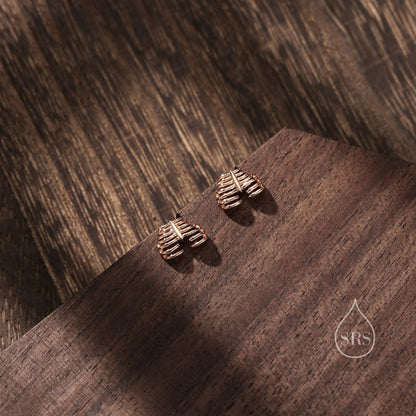 Rib Cage Stud Earrings in Sterling Silver, Silver Gold or Rose Gold, Skeleton Stud Earrings, Gothic Inspired, Jewellery Gift