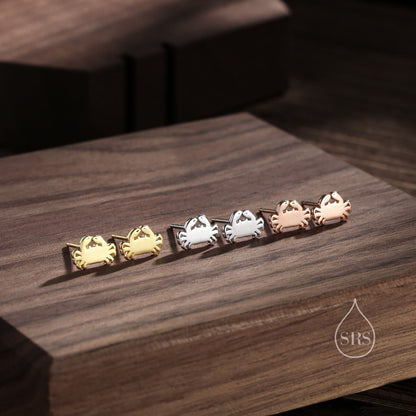 Little Crab Stud Earrings in Sterling Silver, Cute Fun Quirky Animal Jewellery, Jewelry Gift for Her, Animal Lover, Nature Inspired