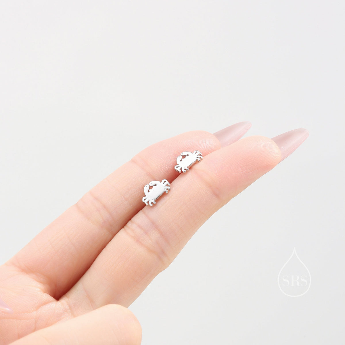 Little Crab Stud Earrings in Sterling Silver, Cute Fun Quirky Animal Jewellery, Jewelry Gift for Her, Animal Lover, Nature Inspired