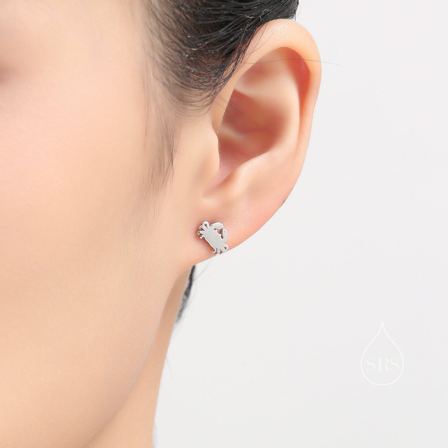 Little Crab Stud Earrings in Sterling Silver, Cute Fun Quirky Animal Jewellery, Jewelry Gift for Her, Animal Lover, Nature Inspired