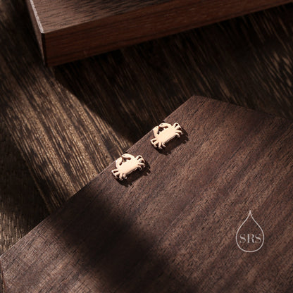 Little Crab Stud Earrings in Sterling Silver, Cute Fun Quirky Animal Jewellery, Jewelry Gift for Her, Animal Lover, Nature Inspired