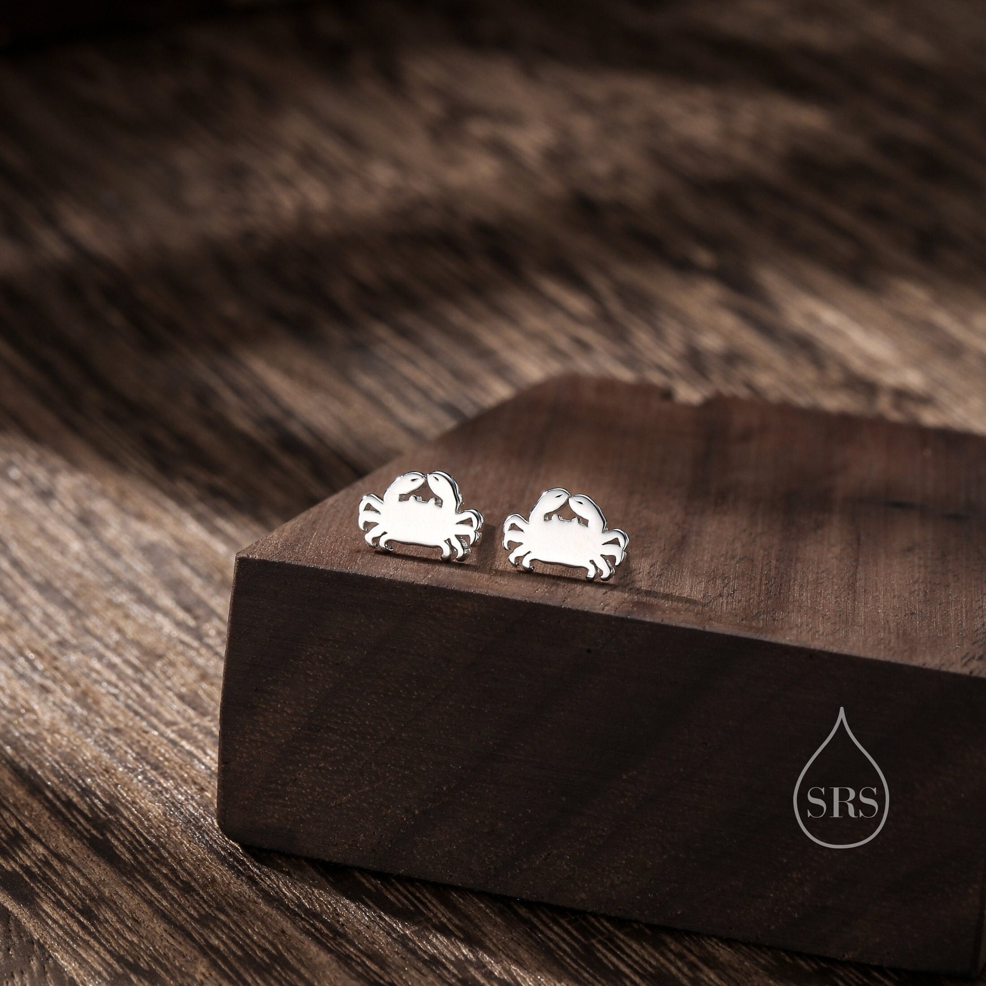 Little Crab Stud Earrings in Sterling Silver, Cute Fun Quirky Animal Jewellery, Jewelry Gift for Her, Animal Lover, Nature Inspired