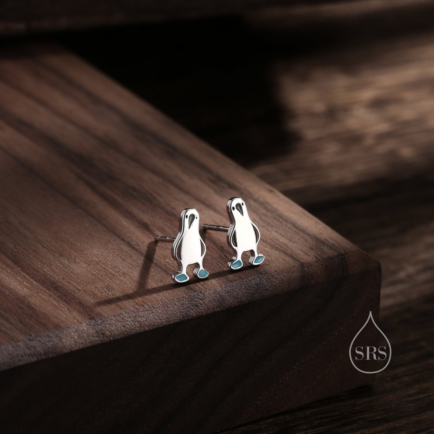 Sterling Silver Blue Footed Boobie Bird Earrings and Necklace Set, Fun and Quirky Bird Jewellery, Gift Set