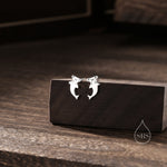 Kawaii Hammerhead Shark Stud Earrings in Sterling Silver, Silver or Gold or Rose Gold, Cute Shark Earrings, Smiling Fish Earrings