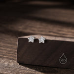 Very Small CZ Star Stud Earrings in Sterling Silver, Silver or Gold, Sparkly Crystal Star Earrings, Stacking Earrings