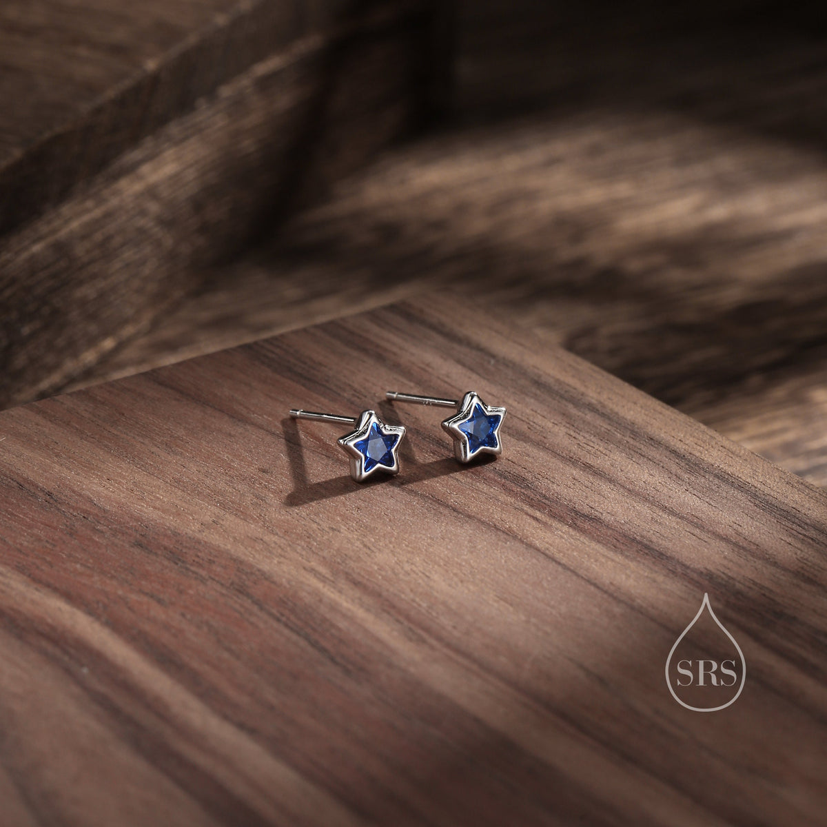 Very Small CZ Star Stud Earrings in Sterling Silver, Silver or Gold, Sparkly Crystal Star Earrings, Stacking Earrings