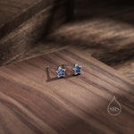 Very Small CZ Star Stud Earrings in Sterling Silver, Silver or Gold, Sparkly Crystal Star Earrings, Stacking Earrings