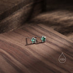 Very Small CZ Star Stud Earrings in Sterling Silver, Silver or Gold, Sparkly Crystal Star Earrings, Stacking Earrings
