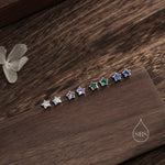 Very Small CZ Star Stud Earrings in Sterling Silver, Silver or Gold, Sparkly Crystal Star Earrings, Stacking Earrings