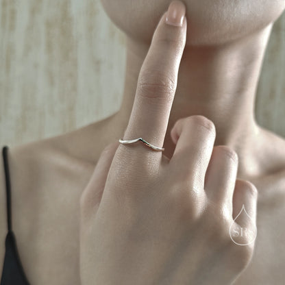 Minimalist  V Ring in Sterling Silver, US 5-8, Sterling Silver Chevron Ring, Silver Nesting Ring, Delicate Stacking Ring in Sterling Silver