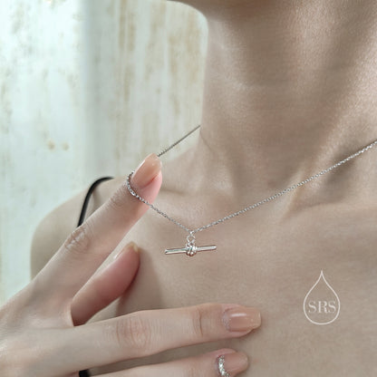 Balanced Bar Necklace in Sterling Silver, Silver or Gold, Horizontal Bar Necklace