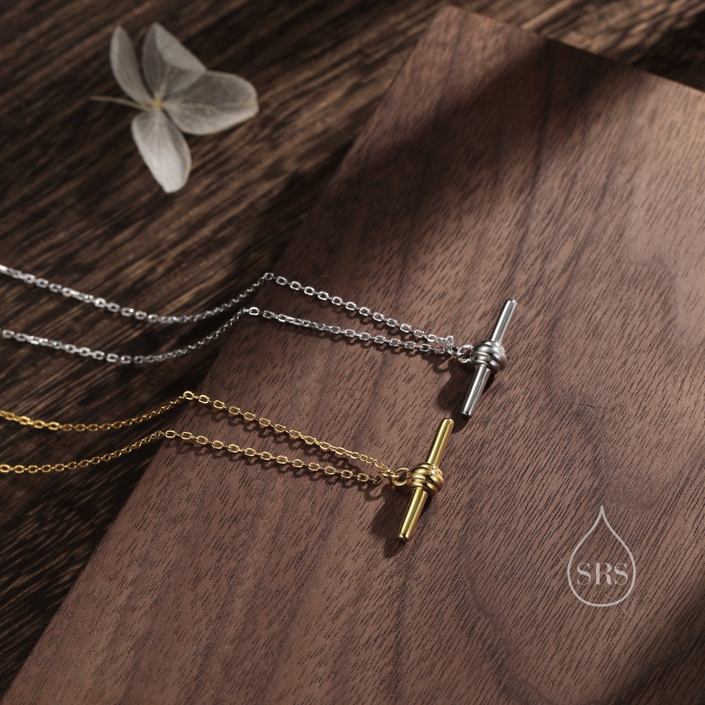 Balanced Bar Necklace in Sterling Silver, Silver or Gold, Horizontal Bar Necklace