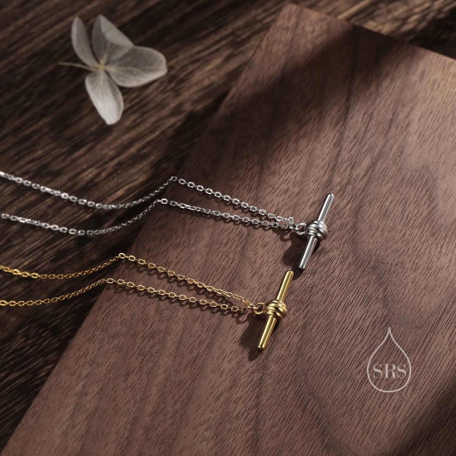 Balanced Bar Necklace in Sterling Silver, Silver or Gold, Horizontal Bar Necklace