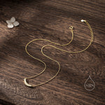 Curved Bar CZ Pendant Necklace in Sterling Silver, Silver or Gold, Silver CZ Curved Bar Necklace, Smile Necklace, CZ Cluster Pendant