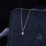 Extra Tiny North Star Pendant Necklace in Sterling Silver, Silver or Gold or Rose Gold, Starburst Necklace, Tiny Star Necklace