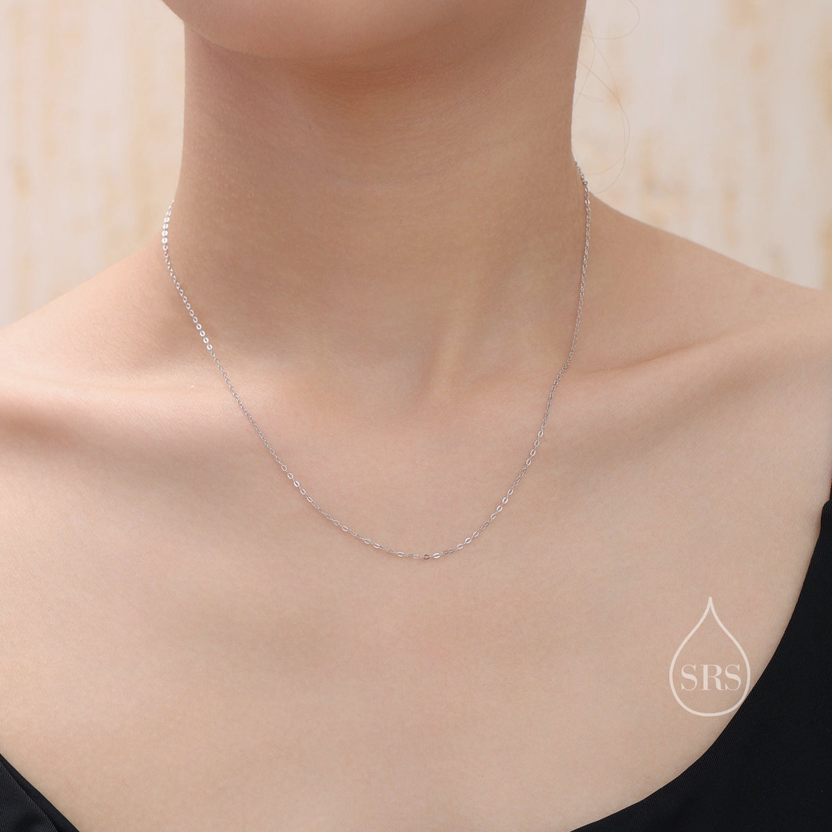 Minimalist Skinny Chain Choker Necklace in Sterling Silver, Available in Three Lengths, Silver or Gold, Skinny and Delicate Collar Necklace