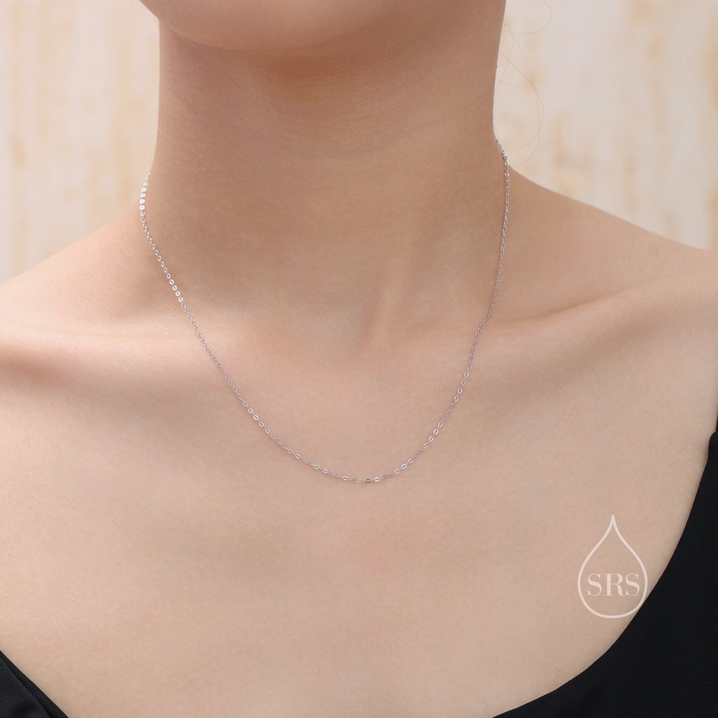 Minimalist Skinny  Chain Choker Necklace in Sterling Silver, Available in Three Lengths, Silver or Gold, Skinny and Delicate Collar Necklace