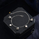 Lily of the Valley & Freshwater Pearl Charm Bracelet