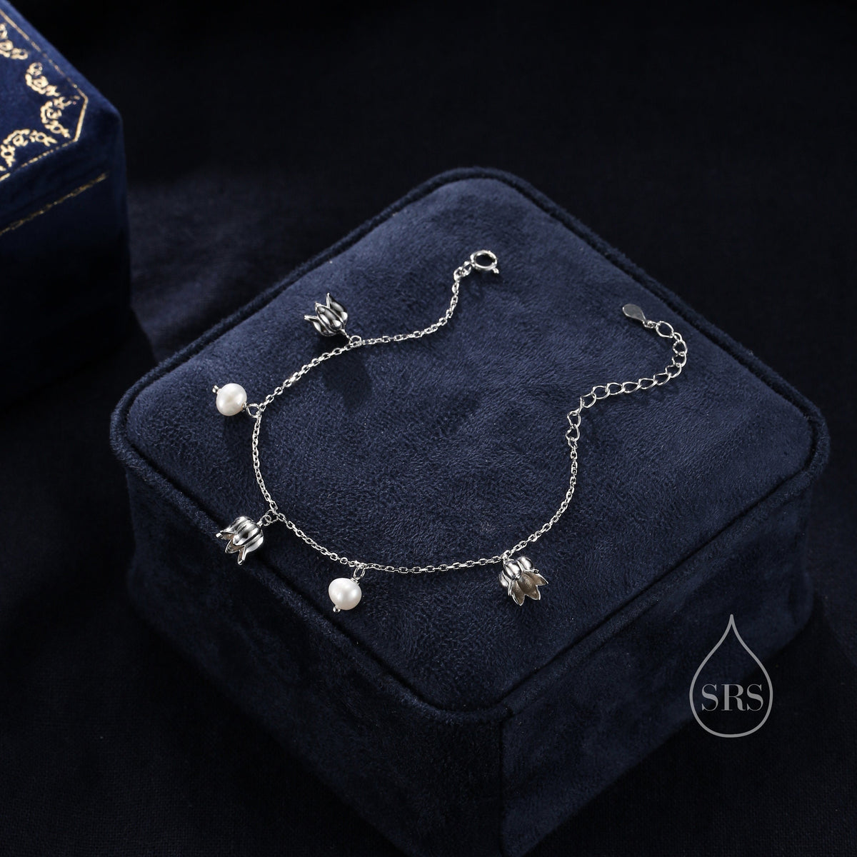 Lily of the Valley & Freshwater Pearl Charm Bracelet