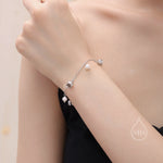 Lily of the Valley & Freshwater Pearl Charm Bracelet