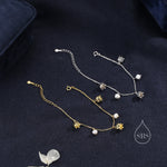Lily of the Valley & Freshwater Pearl Charm Bracelet