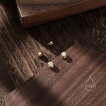 Bezel CZ Crystal Screw Back Earrings in Sterling Silver, Available in 2mm 3mm 4mm, Silver or Gold, Brilliant Cut CZ Earrings