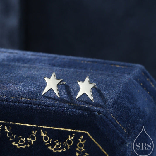Tiny Shooting Star Stud Earrings in Sterling Silver, Silver Gold or Rose Gold, Star Stud Earrings, Celestial Jewellery