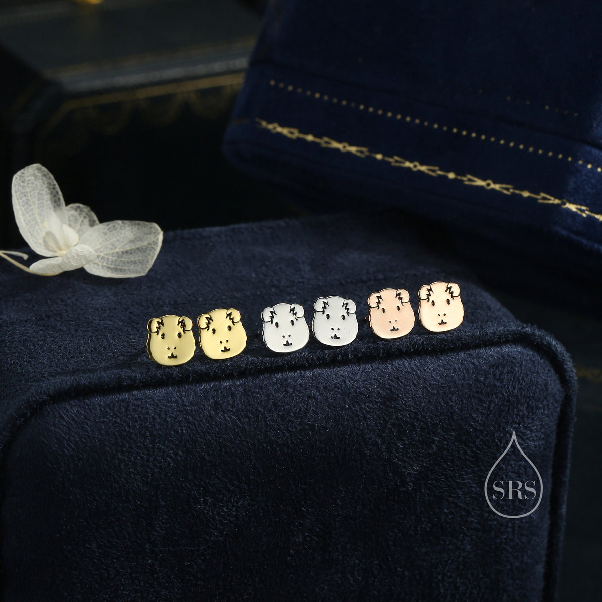 Sterling Silver Guinea Pig 18G Screw Back Stud Earrings