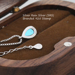 Aurora Moonstone Pendant Necklace in Sterling Silver, Three Chain Types Available, Droplet Pear Cut Simulated Moonstone Necklace