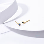 Extra Tiny 2mm CZ Stud Earrings in Sterling Silver, Silver or Gold, 2mm CZ Earrings, Blue, Green, Black, Turquoise, Clear