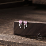 Bleeding Heart Stud Earrings in Sterling Silver with Pink or Red CZ, Silver or Gold, Beating Heart Earrings, Heart Earrings, Gothic and Punk