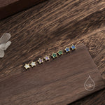 Very Small CZ Star Stud Earrings in Sterling Silver, Silver or Gold, Sparkly Crystal Star Earrings, Stacking Earrings