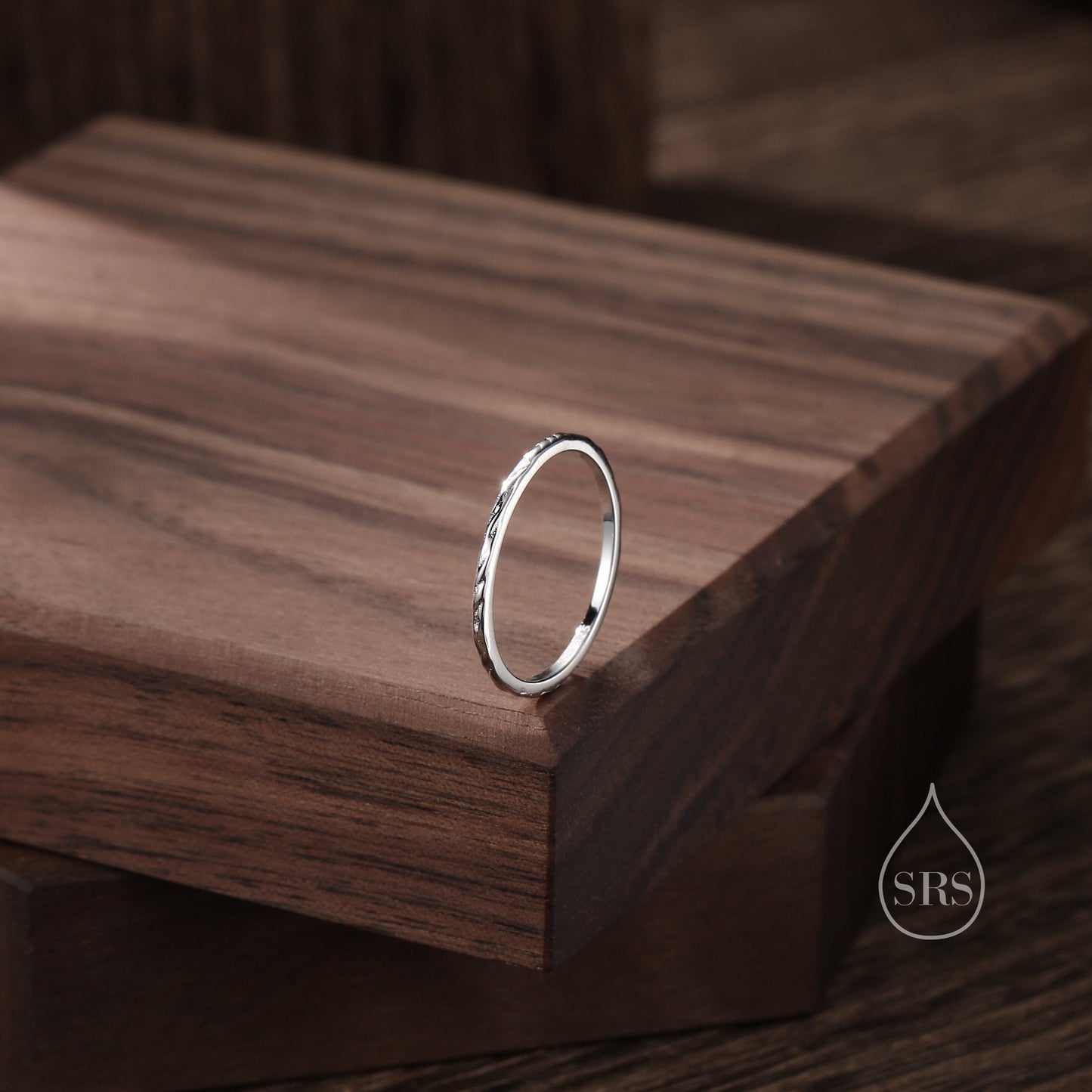 Extra Skinny Textured Ring in Sterling Silver, Size US 5- 8, Hammered Ring, Sterling Silver Hammered Ring, Skinny RIng, Silver Skinny Ring