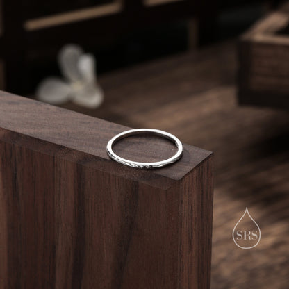 Extra Skinny Textured Ring in Sterling Silver, Size US 5- 8, Hammered Ring, Sterling Silver Hammered Ring, Skinny RIng, Silver Skinny Ring