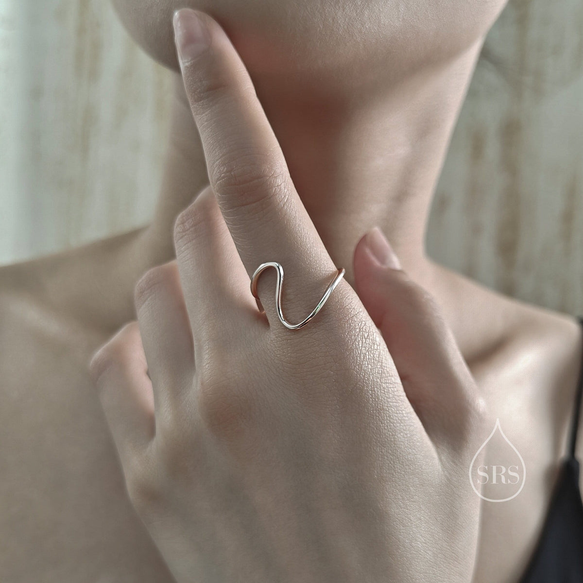 Skinny Wave Chevron Ring