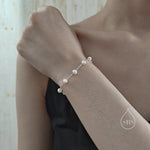 Sterling Silver Freshwater Pearl Bracelet, Silver or Gold, Genuine Fresh Water Pearls, Natural Pearl Bracelet